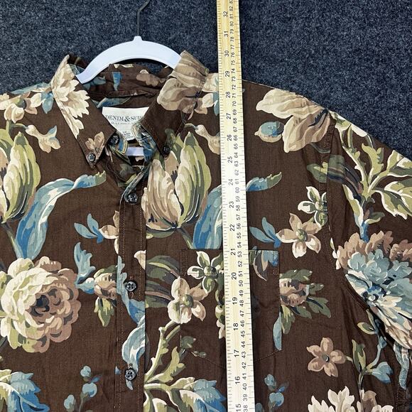 Ralph Lauren Shirt Mens Large Brown Floral Print Denim & Supply Casual Button Up - Picture 6 of 8